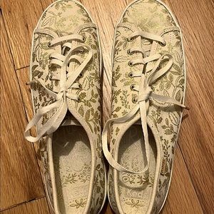 Never Worn Rifle Paper White and Golden Keds